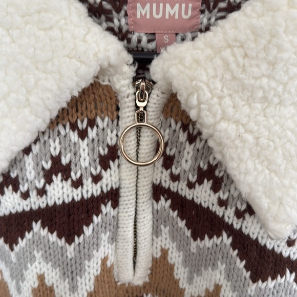 Show Me Your Mumu oversized sweater with Sherpa collar size S - Picture 6 of 9